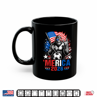 Mug Patriotic Bigfoot Merica Soccer American Flag Men Boys USA Shirt