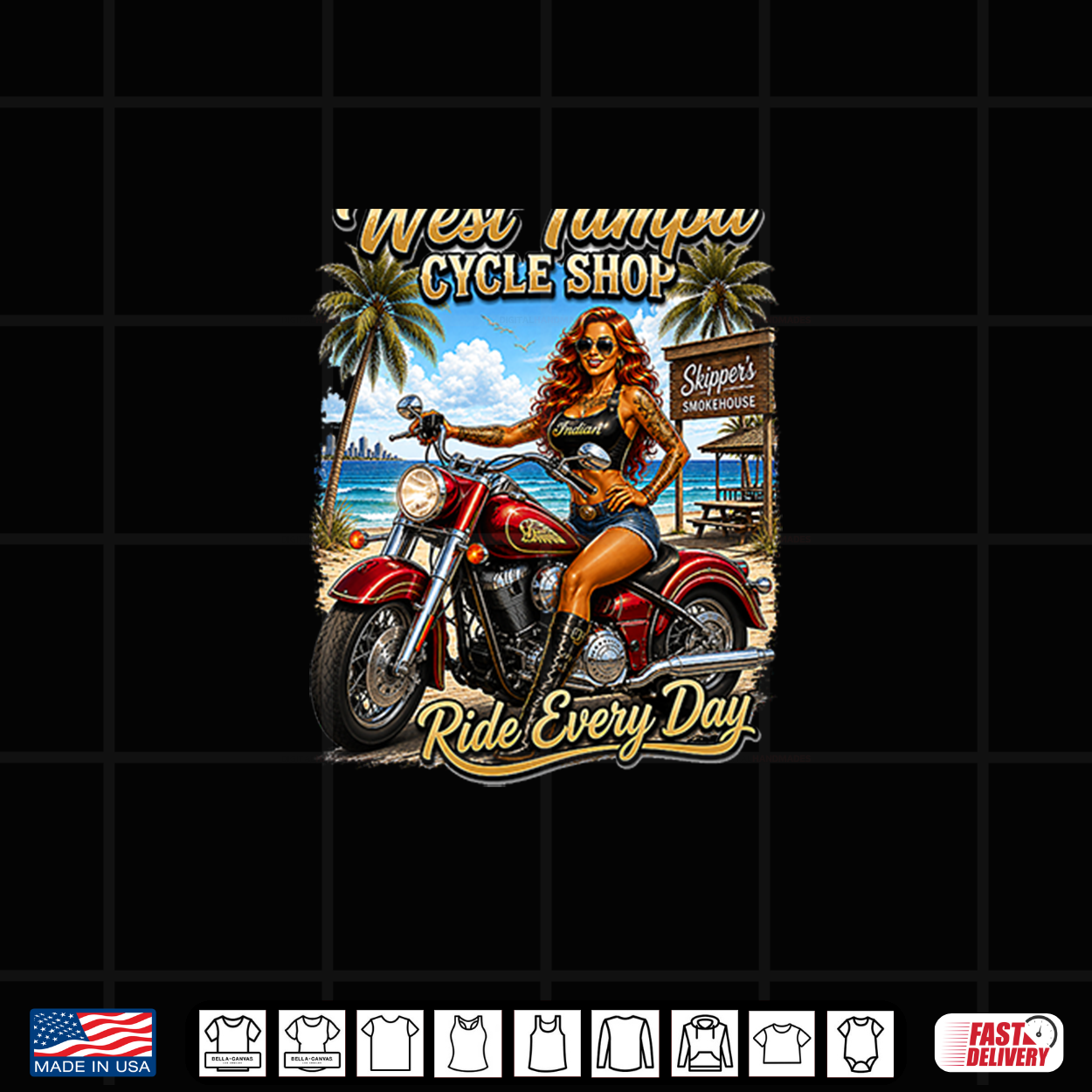 Ride Every Day Biker Beach Tee Premium Tri Blend Shirt Ride Every Day Biker Beach Tee Premium Tri Blend Shirt