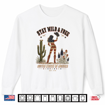 Sweatshirt Western Cowgirl Shirt Patriotic Flag Shirt