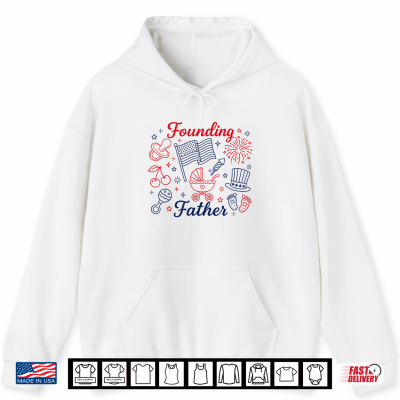 Hoodie Founding Father 4th of July Pregnancy Announcement Baby Shirt