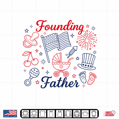 Design Founding Father 4th of July Pregnancy Announcement Baby Shirt