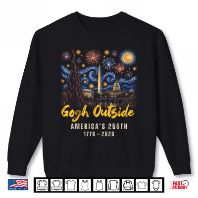 Sweatshirt Gogh Outside Americas 250th 1776 2026 Starry Night 4th July Shirt