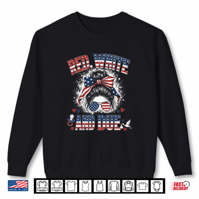 Sweatshirt Red White and Due 4th of July Pregnancy Announcement Shirt