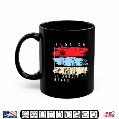Mug Palm Tree Retro Summer St Augustine Beach Florida Vacation Shirt