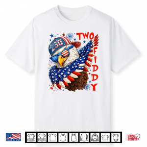 Two Fiddy 4Th Of July Patriotic American Flag Eagle Dabbing Shirt