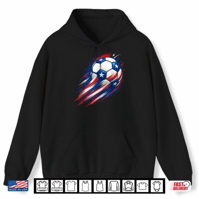 Hoodie USA Flag Soccer Kids Boys Shirt