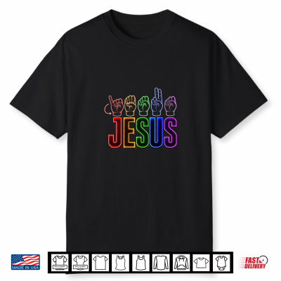 Asl Christian   American Sign Language Jesus Faith Graphic Shirt