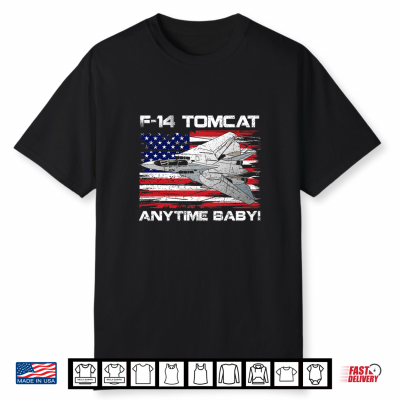 Anytime Baby F 14 Tomcat Flag Usa Fighter Jet Aircraft Premium Tri Blend Shirt
