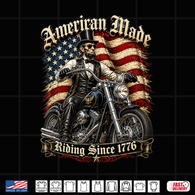 Design American Made Riding Since 1776 Vintage Patriotic Biker Shirt