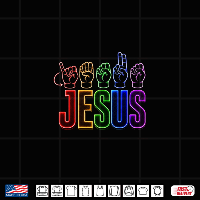 Design ASL Christian American Sign Language Jesus Faith Graphic Shirt