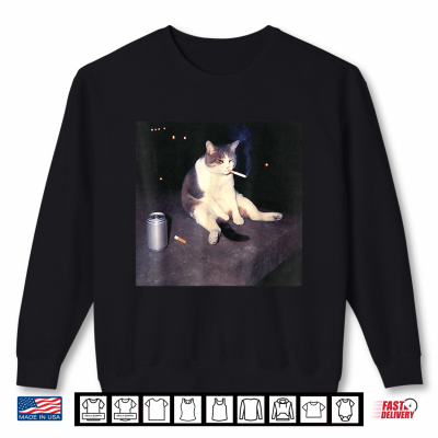 Sweatshirt Funny Smoking Cat Meme Shirt
