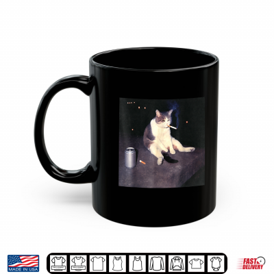 Mug Funny Smoking Cat Meme Shirt