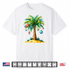 Tropical Christmas Hawaiian Santa Xmas Lights Palm Tree Shirt
