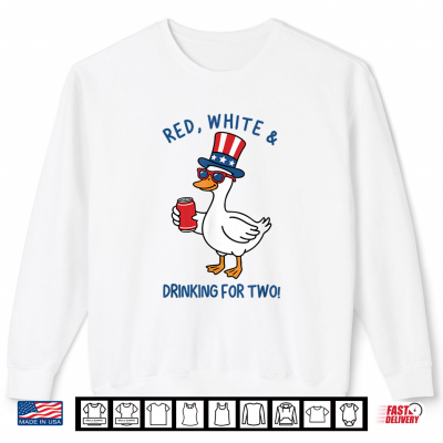 Sweatshirt Red White Drinking for Two Funny Pregnancy Announcement Shirt