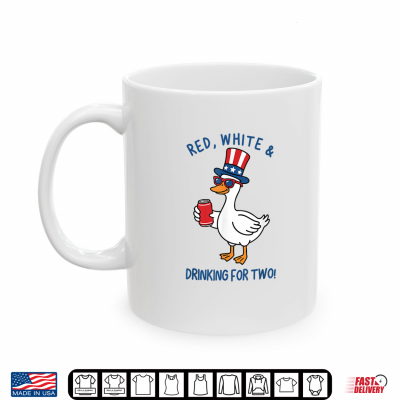 Mug Red White Drinking for Two Funny Pregnancy Announcement Shirt