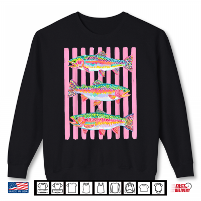 Colorful Rainbow Trout Preppy Summer Lake Life Fishing Shirt 2 Sweatshirt Colorful Rainbow Trout Preppy Summer Lake Life Fishing Shirt