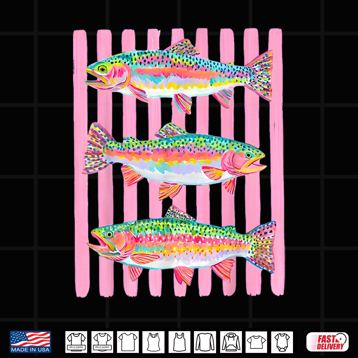 Colorful Rainbow Trout Preppy Summer Lake Life Fishing Shirt Colorful Rainbow Trout Preppy Summer Lake Life Fishing Shirt