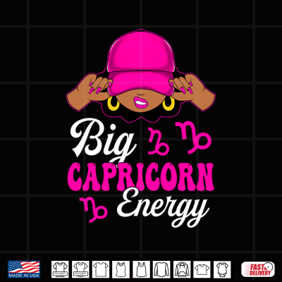Design Big Capricorn Energy Sassy Black Culture Zodiac Sign Shirt