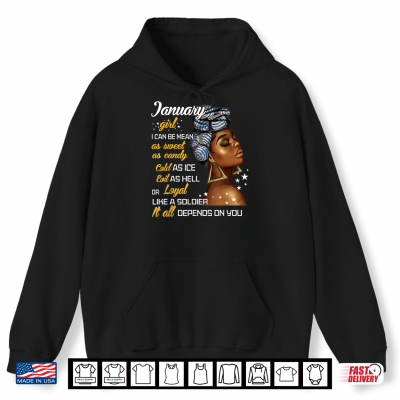 Hoodie Birthday Gift January Capricorn Aquarius Zodiac Shirt