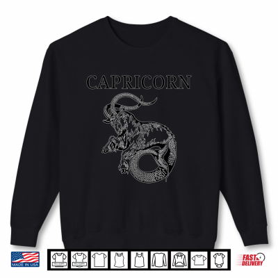 Sweatshirt Capricorn Astrology Large Sea Goat Zodiac Symbol And Capricorn Shirt
