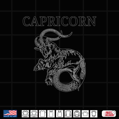 Design Capricorn Astrology Large Sea Goat Zodiac Symbol And Capricorn Shirt