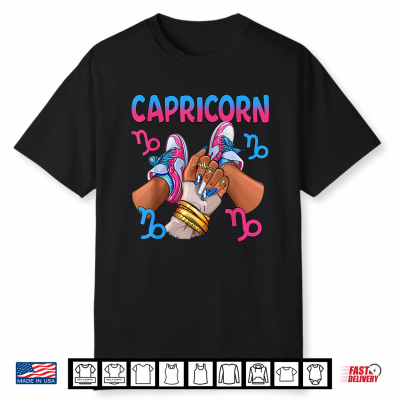 Capricorn Black Culture Sneakers Nails Zodiac Birthday Shirt