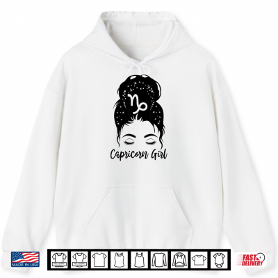 Capricorn Messy Bun Zodiac Symbol Birthday Shirt 1 Hoodie Capricorn Messy Bun Zodiac Symbol Birthday Shirt