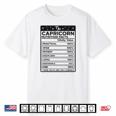 Capricorn Nutritional Style Zodiac Design Capricorn Shirt