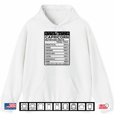 Hoodie Capricorn Nutritional Style Zodiac Design Capricorn Shirt