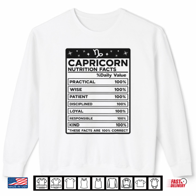 Sweatshirt Capricorn Nutritional Style Zodiac Design Capricorn Shirt