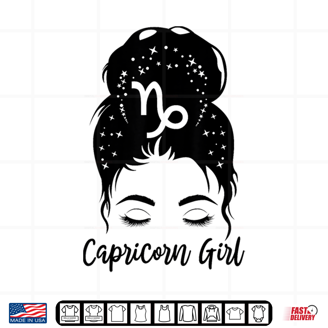 Capricorn Messy Bun Zodiac Symbol Birthday Shirt Capricorn Messy Bun Zodiac Symbol Birthday Shirt