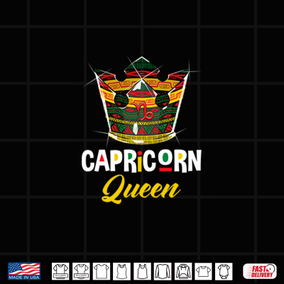 Design Capricorn Queen African Pride Zodiac Sign Crown Shirt