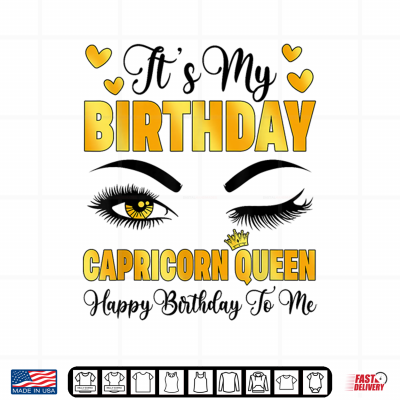 Design Capricorn Queen Happy Birthday To Me Zodiac Sign Shirt