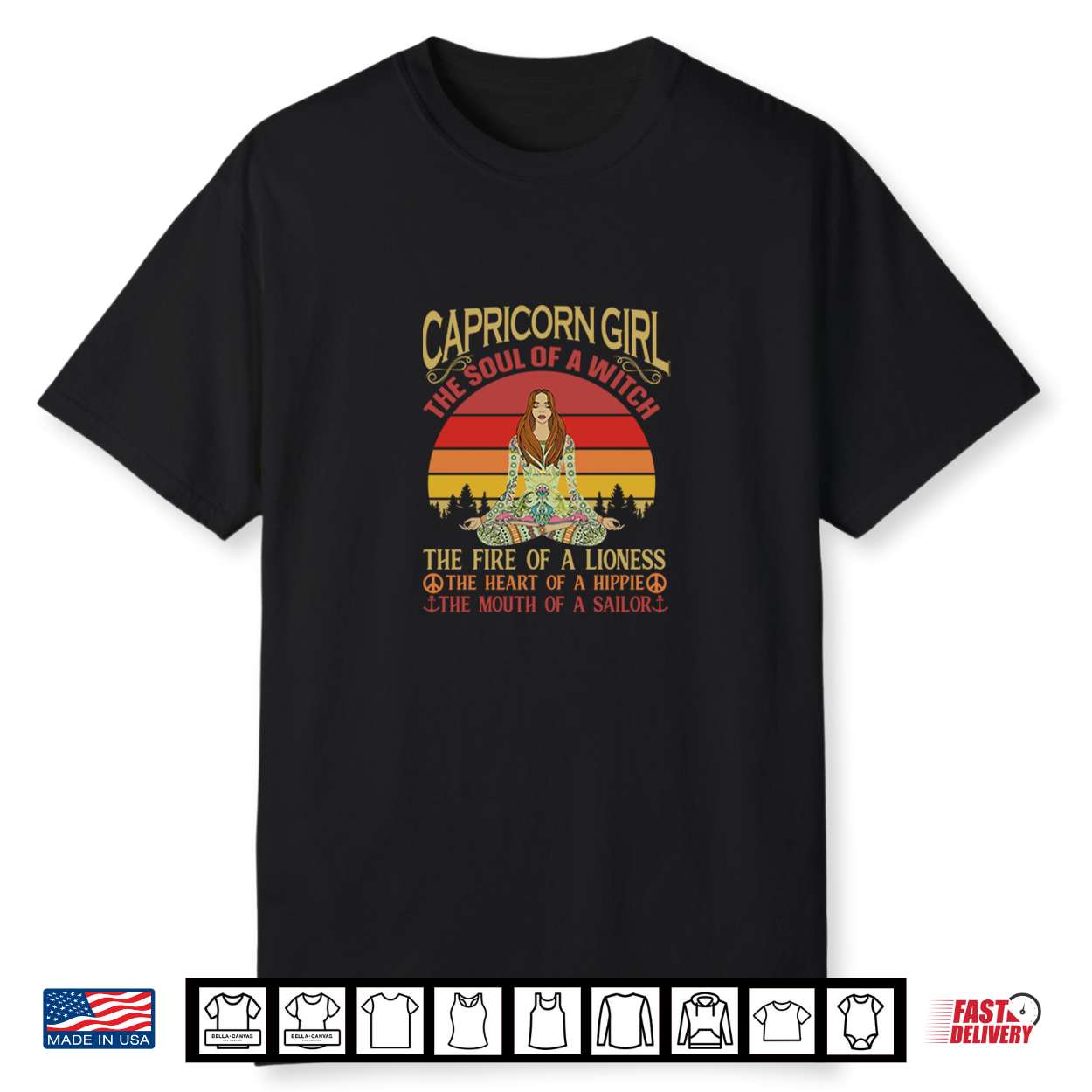 Capricorn Zodiac Funny Astrology Yoga Retro Vintage Shirt