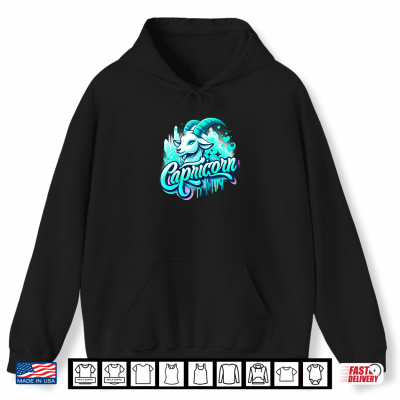 Hoodie Capricorn Zodiac Sign Capricorn Sea Goat Shirt