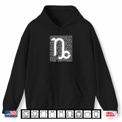 Hoodie Capricorn Zodiac Sign Typography Astrology Shirt