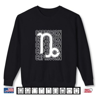 Sweatshirt Capricorn Zodiac Sign Typography Astrology Shirt