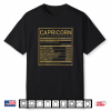 Funny Capricorn Zodiac Astrology Horoscope Nutritional Facts Shirt