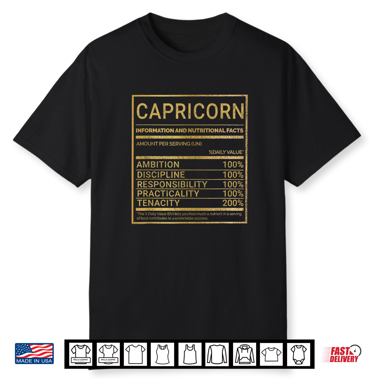 Funny Capricorn Zodiac Astrology Horoscope Nutritional Facts Shirt Funny Capricorn Zodiac Astrology Horoscope Nutritional Facts Shirt