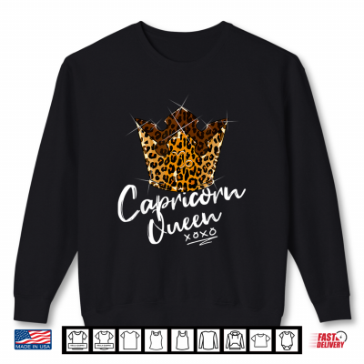 Leopard Capricorn Queen Zodiac Sign Leopard Pattern Crown Shirt 2 Sweatshirt Leopard Capricorn Queen Zodiac Sign Leopard Pattern Crown Shirt
