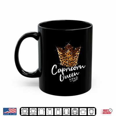 Mug Leopard Capricorn Queen Zodiac Sign Leopard Pattern Crown Shirt