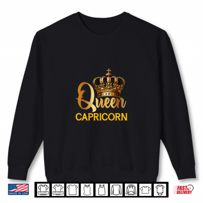 Sweatshirt Queen Capricorn Goat Zodiac Sign Crown Shirt