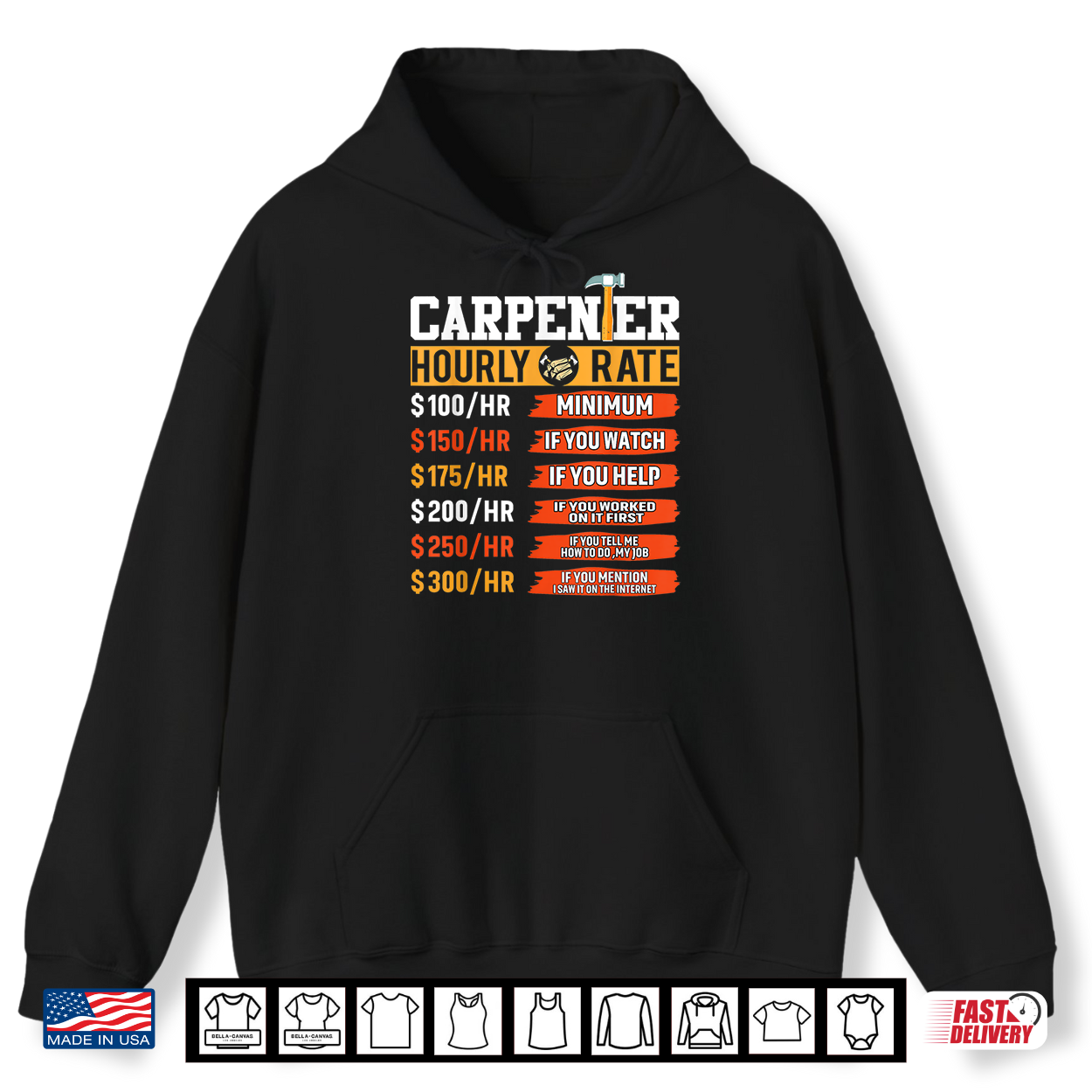 Carpenter Hourly Rate Funny Fathers Day Carpenter Labor Shirt Carpenter Hourly Rate Funny Fathers Day Carpenter Labor Shirt