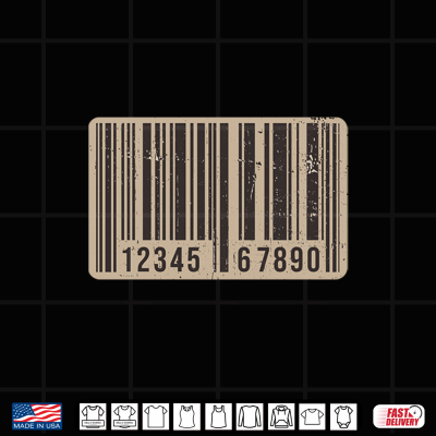 Design Barcode UPC Universal Product Code Cashier Retail Worker Shirt