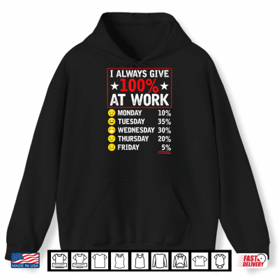 Hoodie I Always Give 100 Percent At Work Labor Day Union Workers Shirt