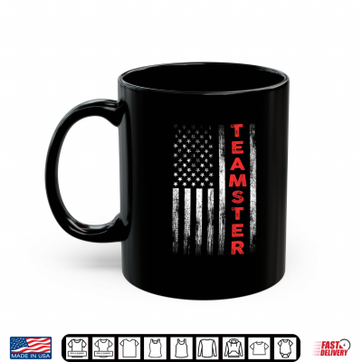 Mug Teamster American Flag Patriotic Truck Driver US Trucking Shirt