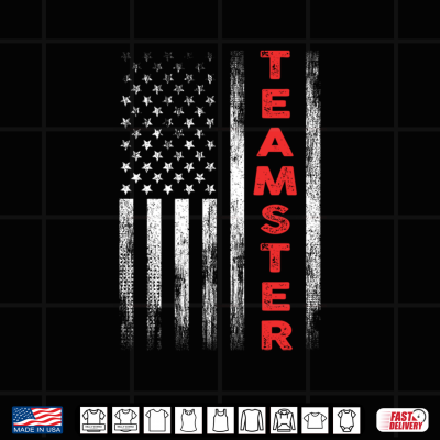 Design Teamster American Flag Patriotic Truck Driver US Trucking Shirt