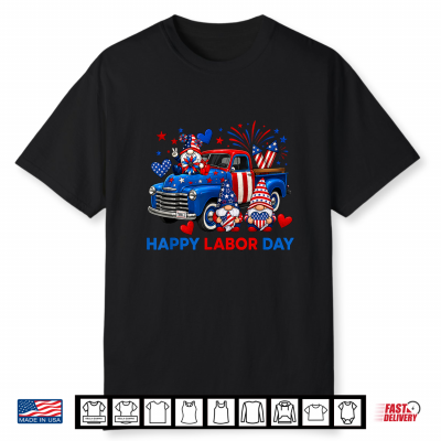 Happy Labor Day Fireworks American Flag And Funny Gnomes Shirt