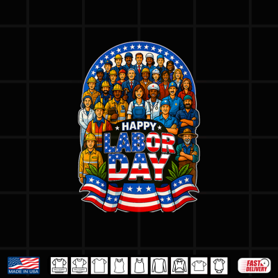 Design Happy Labor Day Patriotic Union Workers USA Flag Shirt
