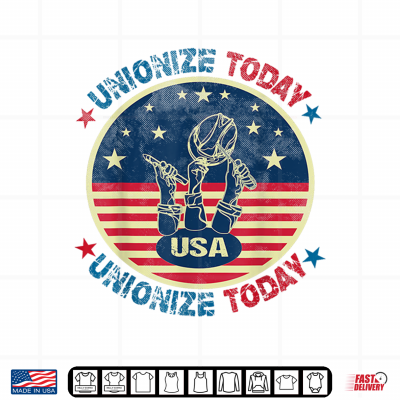 Design USA Flag UNIONIZE TODAY Workers Vintage American LABOR DAY Shirt